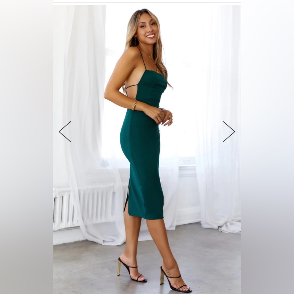 Green midi dress